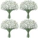Faylifeway Babys Breath Artificial Flowers - 40PCS Real Touch White Gypsophila Bouquets for Floral Decoration, Wedding, Home, Party, and Garden