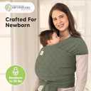 KeaBabies Baby Wrap Carrier - All in 1 Original Baby Carrier Newborn to Toddler Sling, Easy to Wear, Hands Free Bonding, Lightweight, Breathable Infant Wraps (Forest) (One Size (Pack of 1))