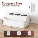 Casavita White Hair Tool Organizer with Heat-Resistant Mat, Hot Tools Organizer, Hair Brush Organizer, Hair Tool Holder, Hair Dryer Organizer, Hot Hair Tools Organizer, Hot Tool Storage