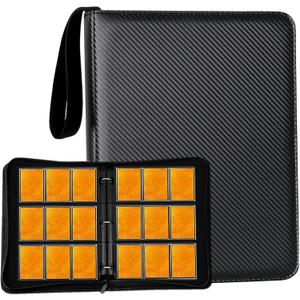 Card Binder 9 Pocket Premium Zipper Trading Card Album 720 Cards Folders for Collectible MTG TCG Sports Cards Binder (Dark Black)