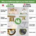 Zarbitta 2-Light Bathroom Light Fixtures, Brushed Gold Vanity Light, Modern Vanity Lights with Clear Glass Shade, Bathroom Wall Lamp for Mirror Kitchen Living Room Hallway Cabinet Porch