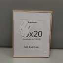 upsimples 16x20 Frames, Natural Solid Wooden Picture Frames, Display 11x14 with Mat or 16 x 20 Without, Vertical or Horizontal Wall Hanging, 1 Pack, Natural