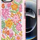 for iPhone 16E Case Cute - Durable Shockproof 6.6 ft Drop Impact Phone Case - Funny Passion Flower Design (6.1") Glitter Pink