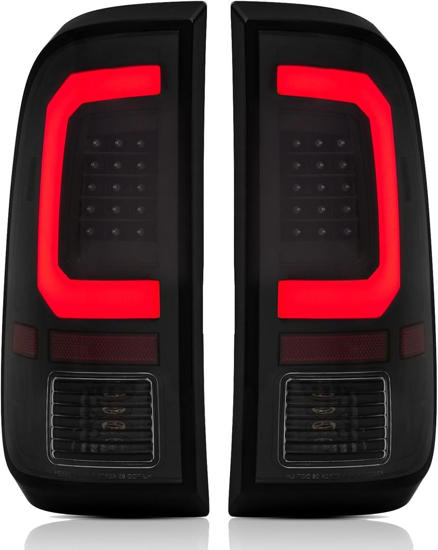 LED Tail Lights Assemble Compatible with1997-2003 Ford F150,1999-2007 Ford F250 F350 Superduty Driver and Passenger Side, Smoke Lens