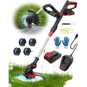 Weed Wacker Battery Powered Weed Eater with Fast Charge,2-in-1 Lawn Edger 13" Cordless String Trimmer,400W Grass Trimmer with Auto Line Feed,2.5Ah Electric Weedeater 20V Weed Trimmer