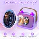 Mini Karaoke Machine Toys Gifts,Kids Portable MP3 Player with 2 Wireless Microphone and LED,Christmas Birthday Gifts for Girls Boys 3 4 5 6 7 8+ Year Old (Purple)