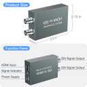 HDMI to SDI, HDMI to 3G-SDI/HD-SDI Converter, Audio Embedder 2 Way SDI Converter Dual SDI Output Adapter Support 1080P for Camera Home Theater