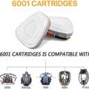 2 x 6001 Filter Cartridges Replacement for Gas Respirator,Dust-Proof, Organic Vapor, 2pcs Filter Cartridges + 2pcs Filter Covers+8pcs Filter Cottons, Apply to 6100/6200/7501/7502/6502/6800 (12 Piece Set)