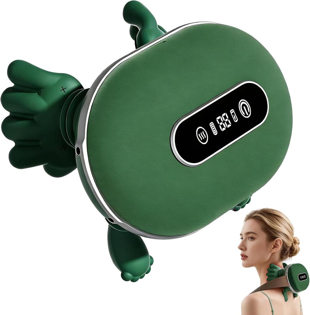 Shoulder and Neck Massager, Bionic Heated Massager, Portable Neck and Back Massager with Fingers, 4D Kneading Massager, Simulates a Real Palm for Pain Relief and Muscle Relax