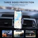 2 x FBB Phone Mount for Car, Air Vent Car Phone Holder with Metal Hook, One-Handed Operation 360 Rotation Cradle Compatible with 4-7 inch iPhone Samsung and Other Smartphones (Dark Black)