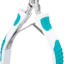 Cuticle Trimmer with Non-Slip Grip Handle Professional Stainless Steel Cuticle Cutter Sharp Blades Double Spring Cuticle Nippers for Nail Care Pedicure Manicure Nail Tools (White Green Grip Handle)