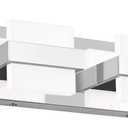 SOLFART 4 Lights Chrome Bathroom Light Fixtures Modern LED Bathroom Light Vanity Lights Over Mirror 27 inch White Light Dimmable