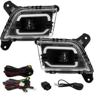 LED Fog Lights for 2019-2023 Chevrolet Silverado 1500 2500HD 3500HD, Trucks Fog Lamps Assembly With Daytime Running Lights and Turn Signal Lights