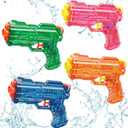 Kids Water Guns 4 Pack Small Squirt Guns for Boys & Girls, Mini Water Blaster Toys for Toddlers, Summer Pool Beach Outdoor Water Play (Blue+Pink+Green+Orange)