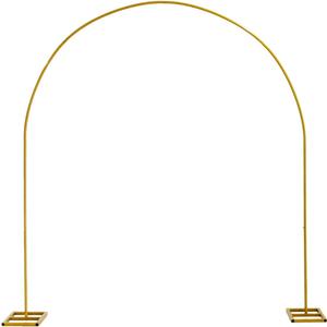 6.5FT x 7.3FT Gold Wedding Arch, Circle Balloon Arch Stand, Metal Arch Backdrop Stand for Wedding, Birthday Party and Anniversary Ceremony