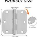 Ball Bearing Door Hinges, 3.5 inch 3 Pack Stainless Steel Door Hinge Bearing 5/8''Radius Corner, Smooth and Quiet Heavy Duty Commercial Grade Exterior Interior Outdoor, Non Removable Pin, Brushed