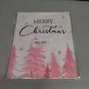 DSHFG Pink Christmas Tree Pictures Wall Decor Prints, Pink Christmas Bathroom Bedroom Wall Art Posters, Xmas Decorations for Home Bathroom Bedroom Living Room 4Pcs, 8x10 Unframed