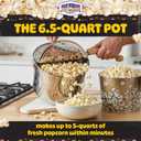 Stovetop Popcorn Maker - 6.5-Quart Stainless-Steel Popcorn Popper with a Hand Crank, Vented Lid, and Stir Paddle by Great Northern Popcorn (Silver)
