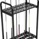 Hicarer 27 Hole Golf Club Holder Metal Golf Club Organizer Stand Rack Putter Stand Display for Indoor and Outdoor Use Home, Black