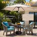 FLAME&SHADE Patio Umbrella Outdoor with Push Button Tilt, 9 ft Beige | UV Protection, Waterproof, Porch Deck Umbrella for Pool, Lawn, Table, Garden, Backyard, Provides Shade