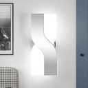 Modern LED Wall Sconce, 6000K Cool White Hardwired Wall Light Fixtures, 8W Chrome Acrylic Wall Mounted Lighting Fixture for Bedroom, Living Room, Hallway, Corridor