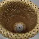 Behemian Bamboo Table Lamp, Dimmable Rustic Farmhouse Hand Wicker Desk Lamp Bedside Lamps Night Light Decorations for Bedroom, Living Room, Home Office, Nursery, Reading Nook (Bulb Included)