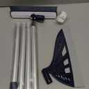 Magic Air Broom Household Silicone Broom, Multifunction Floor Squeegee with 2 Heads - Brush and Scrape, Magic Sweeper with Extra-Long Adjustable Aluminum Handle for Floor, Glass, Tile (Blue)