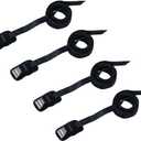 Enventur Tie Downs 8' Straps - Dog Crate Accessories for Enventur Pet Kennel - Heavy-Duty, Weather Resistant Straps & Rust-Proof Metal Buckles - Dog Travel Accessories - Black