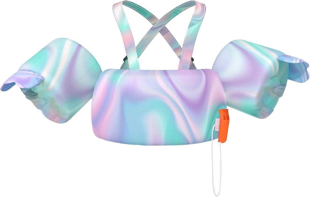 HeySplash Toddler Swim Vest, Toddler Floaties Fit 13-33 Lbs, Children Swimming Jacket 1-2-3-5-6 Year Old, Kids Float Swim Jacket Arm Water Wing, Puddle Pool Jumper Swim Aid,Boys,Girls