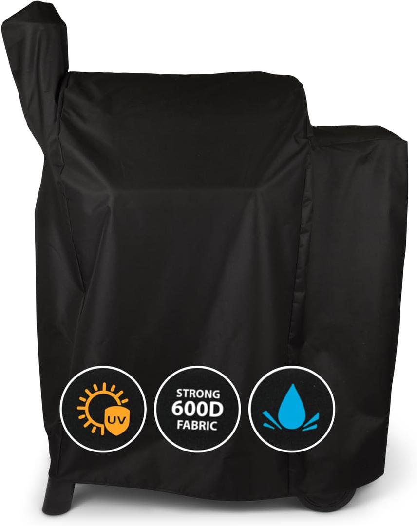 Grillman Grill Cover, BBQ Outdoor Grill Covers, Charcoal, Gas Grills, Waterproof, Rip-Proof, Weather-Resistant, Anti-UV, Barbecue Cover for Traegar 22/575 Series, Pro 22, Z, etc (Black, 41 Inch)