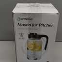 Borosilicate Glass Pitcher with Lid, 64 oz Mason Jar Pitcher Pour Spout Lid Airtight Leak-proof, Sun Tea Glass Jar for Outside, Breastmilk, Cold Brew, Coffee and Iced Tea (Black)