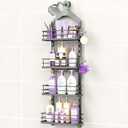 ODesign 4 Tier Height-Adjustable Shower Caddy Hanging Anti-Swing-Over The Shower Head Caddy-Shower Storage Organizer Bathroom Shelves Basket Rack Shower Caddies-Grey