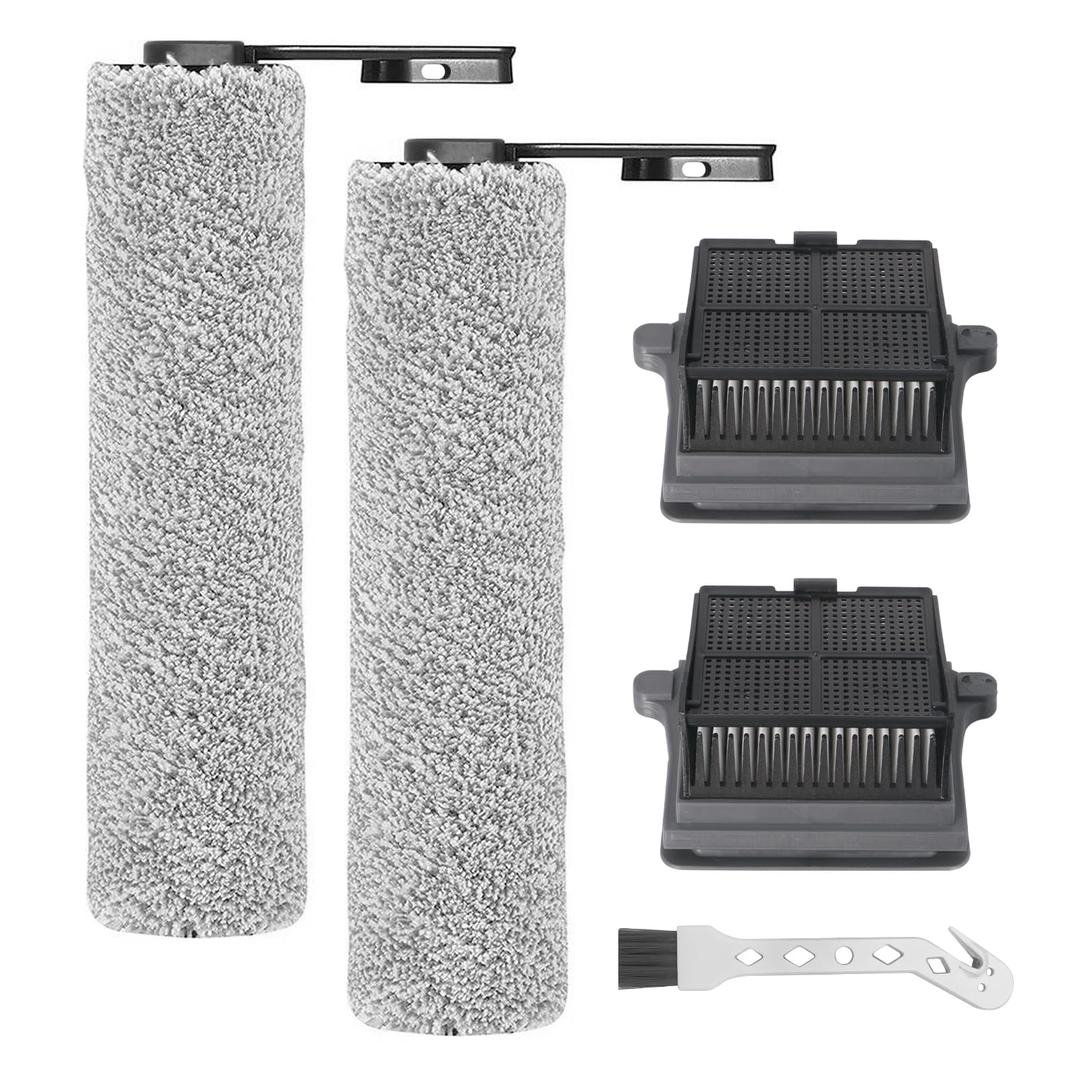Accessory Set for Tineco iFLOOR 5 Breeze Complete Wet/Dry All-in-One Vacuum Cleaner Replacement Parts, 2 Brush Rollers + 2 Filters + 1 Cleaning Brush