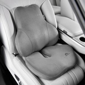 Coverado Memory Foam Car Seat Cushion and Lumbar Support Pillow for Car, Ergonomic Office Chair Cushion for Lower Back Pain Relief, Breathable & Non-Slip for Car, Home, and Office Use, Gray