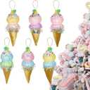 LANGXUN 6pcs Ice Cream Candy Land 2025 Xmas Birthday Party Suppiles Decoration, Hanging Candy Cane Christmas Tree Dcor, Christmas Decorative Hanging Ornaments Crafts