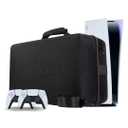 MAK PS5 Carrying Case - Playstation 5 Case, PS5 Travel Bag with Hard Shell, Protective Carrier for Console, Controller, Headset, & Accessories, Durable, Waterproof and Shockproof(Black and blue)