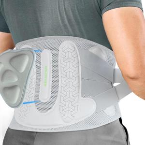 Back Brace for Lower Back Pain Relief with Bionic Support System,[Stronger Support & Breathable Mesh] Lumbar Support Belt with 3D Pad for Men Women, Ergo Design for Sciatica, Herniated Disc, Scoliosis (X-Large, Grey)