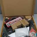 Oroyutor 12 Pcs Christmas Village Set - 13" Oak Wooden Lazy Susan with Santa Train, House & Trees  Indoor Christmas Centerpiece Decor for Holiday Coffee Table, Dining Table, or Mantel Decor