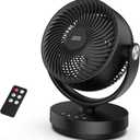 JRD Air Circulator Fan for Bedroom, 13Inch 28dB Quiet Table Fan with Remote, 90Oscillating Fan, 120 Adjustable Tilt, 3 Speeds, 7H Timer, Powerful Desk Fan for Whole Room Home Office (Black)