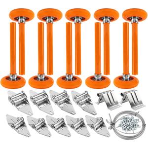 Garage Door Hardware Kit, Roller/Hinge/Top Bracket/Wire Rope, 2" Garage Door Roller Nylon Layer Stem for 7' Height Garage Doors