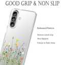 Unov Case for Galaxy A17 / A26 / F17 / M17, Crystal Clear Phone Case with [Anti-Slip Embossed Pattern], Shockproof Slim Protective [Anti-Yellowing TPU] Back Cover, Flower Garden