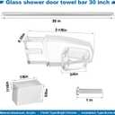 Glass Shower Door Towel Bar 30" Bright Chrome Compatible with Alumax Basco Sliding Shower Door Handle Replacement w/Silver Transparent Brackets Fits Framed Shower/Tub Enclosure Doors Up to 31" Wide