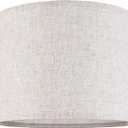 GO&SO Natural Linen Medium Drum Lamp Shades 13" Top x 13" Bottom x 10" High (Spider) Modern Beige Gray Lampshade for Table Lamps Bedside Lamps Assembly Required  By GO&SO