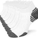 Cushioned Cotton Ankle Compression Socks for Men Women 6 Pairs Wicking, Low-Cut, Arch Support Plantar Fasciitis Socks, Small- Medium 