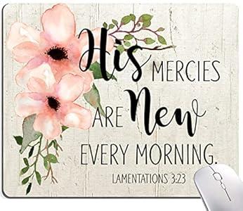 Hokafenle Square Mouse Pad, Inspirational Quote Mouse Pad with Floral Design, Motivational Mouse Mat Waterproof Mousepad Non-Slip Rubber Base Mouse Pads for Office Laptop