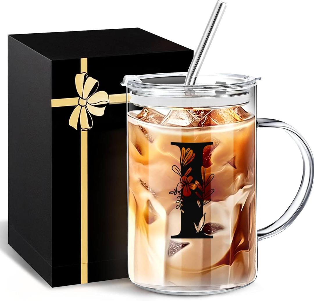 Personalized Extra Large Glass Drinking Cup With Lid Straw Funny For Women Cup Regalos Para Mujer Teen Girl Gifts Trendy Stuff Iced Glasses Tumbler Must Haves For Women Home Essentials