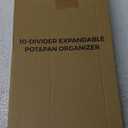 MUDEELA Pots and Pans Organizer Rack for under Cabinet, Expandable 11.81''-22.85'' Pot Lid Kitchen Cabinet Organizer Holder with 10 Adjustable Compartment Cutting Board Organizer for Pan Lid, Bakeware