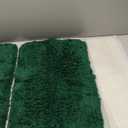 MIULEE Dark Green Bathroom Rugs Set 2 Piece, Non Slip Bath Mat with Absorbent Microfiber, Ultra Soft Thick Rugs for Bathroom Floor Tub Shower Christmas Decor, Machine Washable (16 x 24 Inches) (16''x24'')