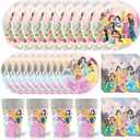 60 PCS Princess Birthday Party Supplies, Princess Tableware Set Includes 20 PCS Plates, 20 PCS Napkins, 20 Paper Cups for Party Decorations