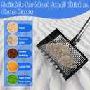 Adjustable Angle Chicken Poop Scooper for Sand, Litter, Coffee Upgrade Mesh Partition  Chicken Coop Scoop with Wide 11.8" Metal Head,Built-In Rake and Hook, Durable Support Brackets for Easy Cleaning (Black)